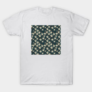 Gray & White Floral Design T-Shirt